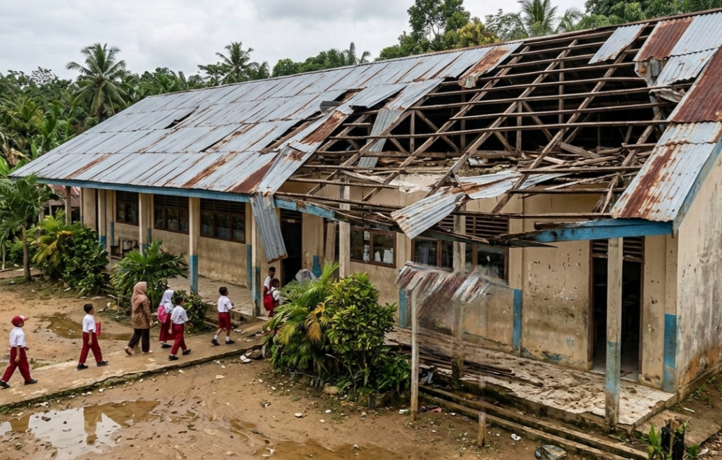 Ilustrasi sekolah rusak di Kabupaten Muaro Jambi
