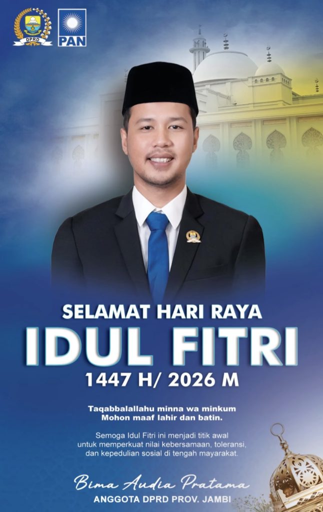 Bima Audia Pratama beserta keluarga mengucapkan selamat hari raya Idul Fitri 1447 H