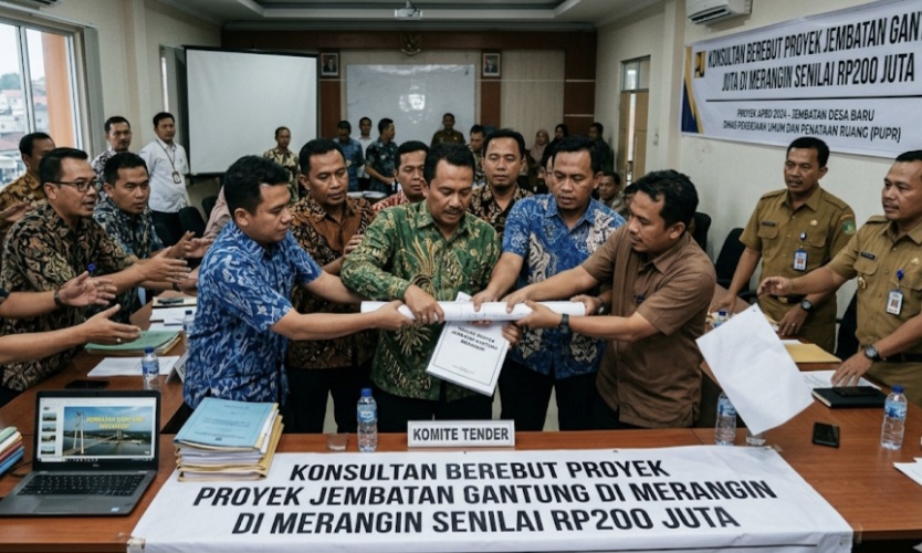 Ilustrasi konsultan berebut proyek jembatan gantung di Kabupaten Merangin