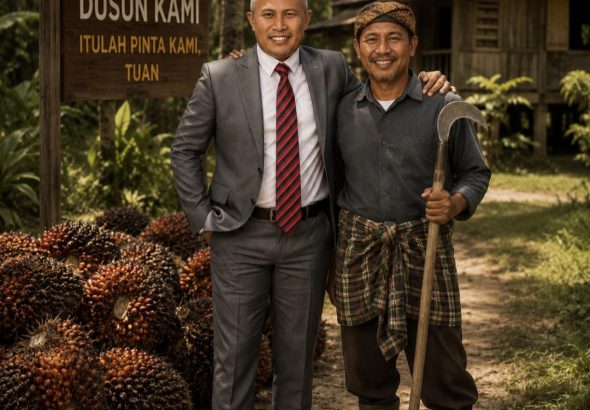Ilustrasi H Achmad Sarwani bersama petani sawit