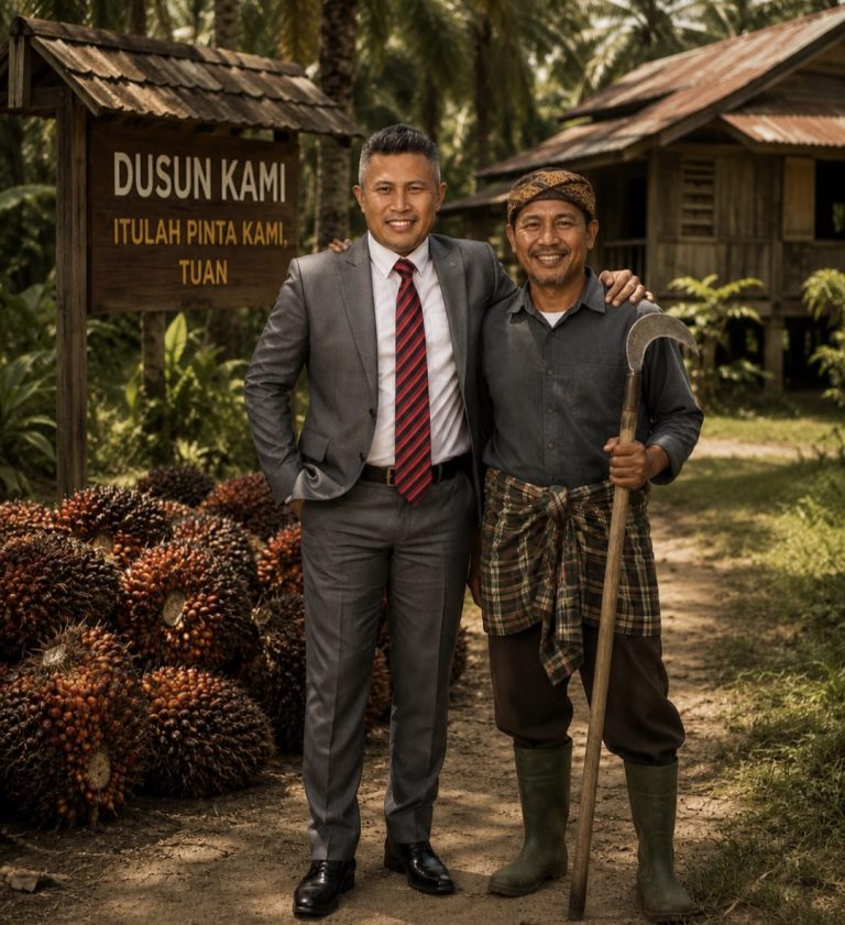 Ilustrasi H Achmad Sarwani bersama petani sawit