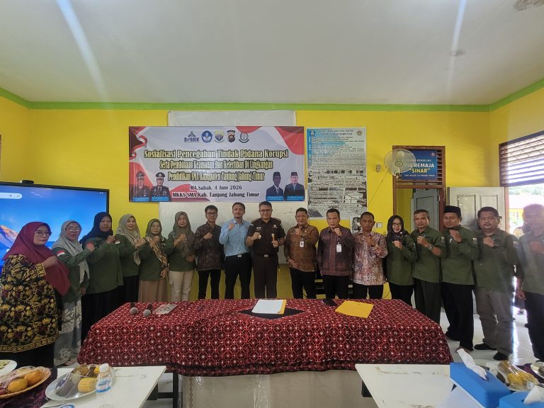 Dinas Pendidikan Provinsi Jambi melakukan sosialisasi Anti Korupsi SMA se-kabupaten Tanjung Jabung Timur