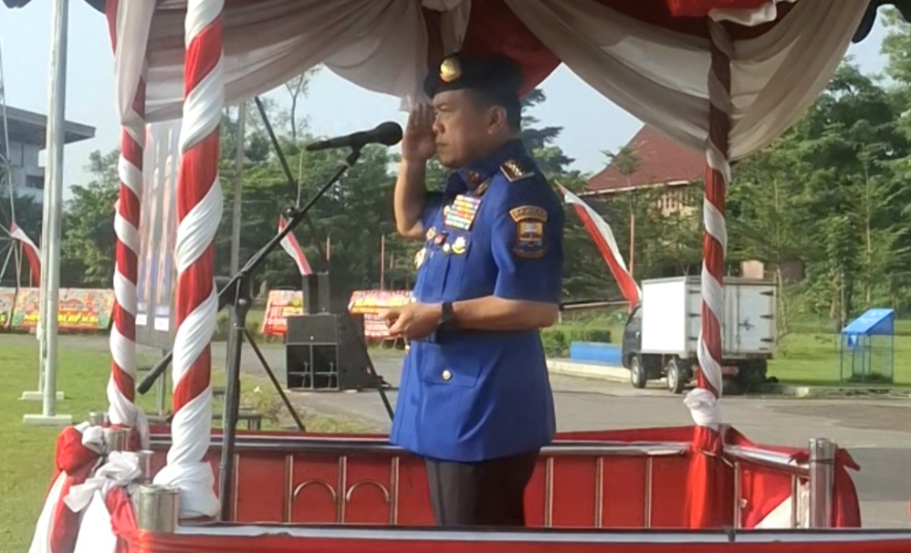 Gubernur Jambi, Al Haris memimpin upacara peringatan HUT Damkar, Satpol PP, Satlinmas