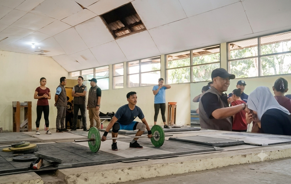 Kondisi tempat latihan para lifter angkat besi Jambi