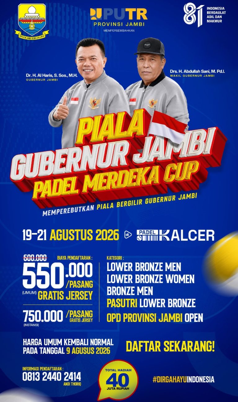 Turnamen Piala Gubernur Jambi Padel Merdeka Cup 2026