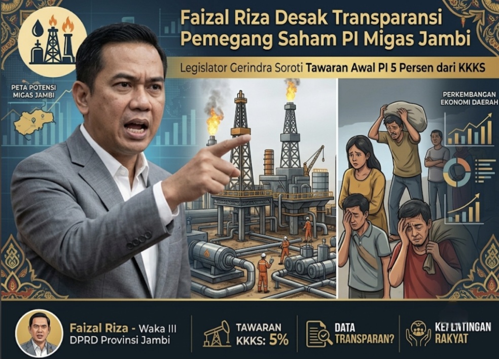 Ilustrasi Waka DPRD Provinsi Jambi, Faizal Riza menyoroti rendahnya tawaran PI dari KKKS untuk Jambi