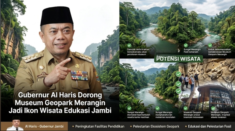 Ilustrasi Gubernur Jambi Al Haris dan Geopark Merangin